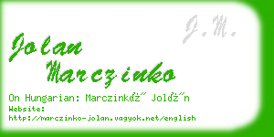 jolan marczinko business card